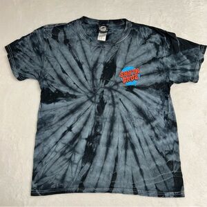 Santa Cruz Tie-Dye T-Shirt w/ Signature‎ Blue Hand graphic on Back Size Medium
